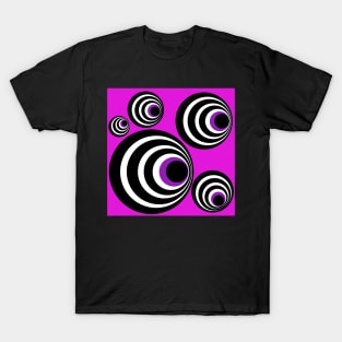 Optical Illusions, Visual Phenomena, circle pattern, pink version T-Shirt